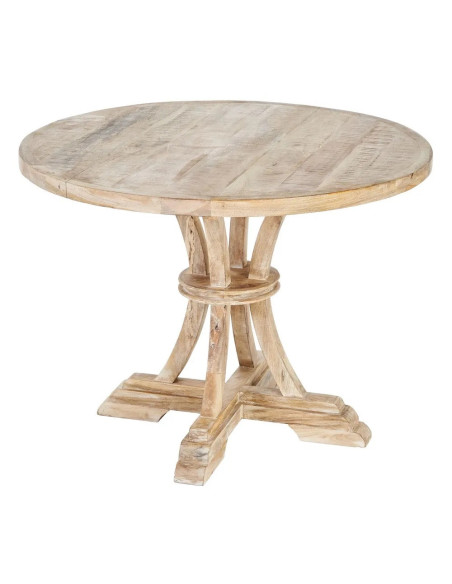 Table de repas ronde en bois de manguier