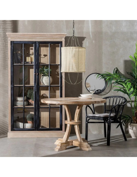 Table de repas ronde en bois de manguier