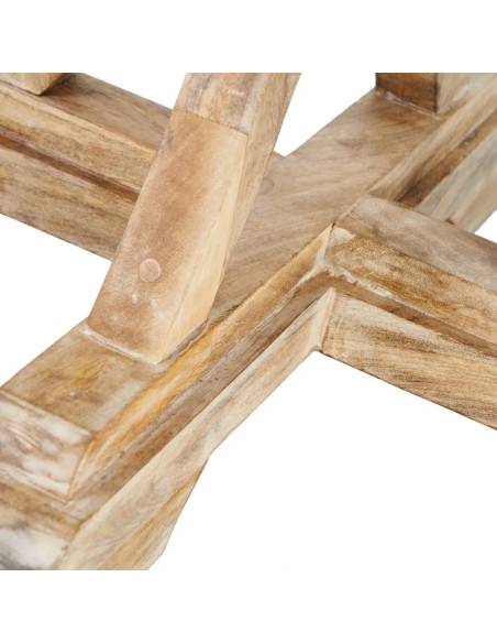 Table de repas ronde en bois de manguier