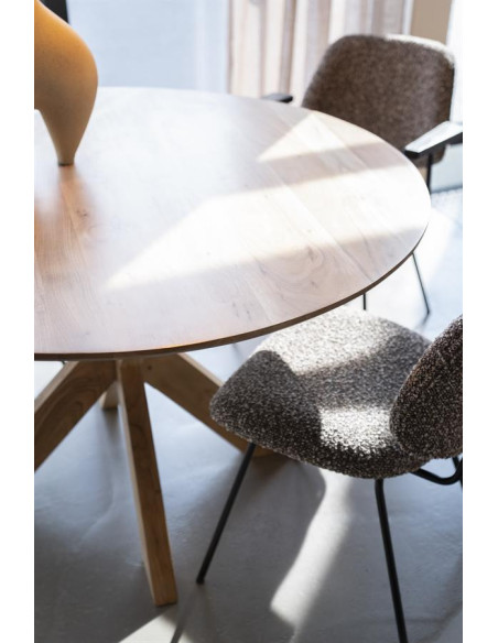 Table de repas ronde en bois Nikki 130 cm