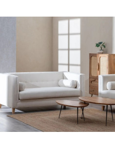 Canapé 2 places tissu beige...