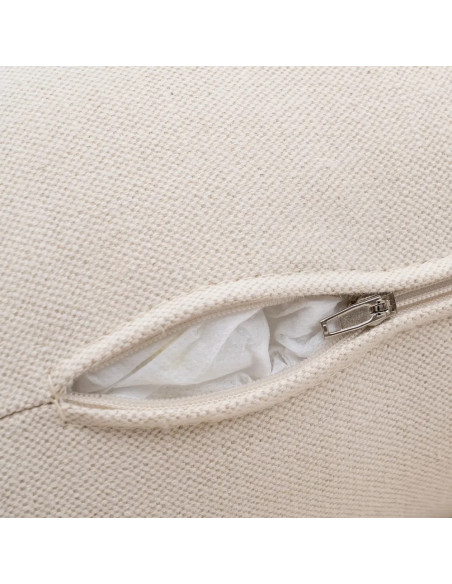 Canapé 2 places tissu beige accoudoirs hauts