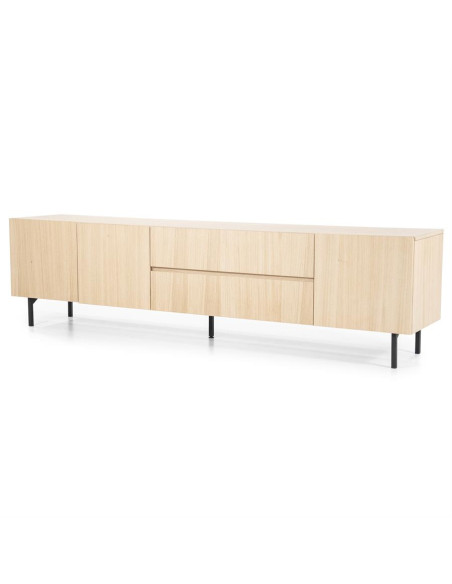 Grand meuble TV en chêne Thomas 210 cm