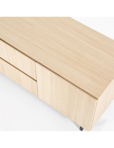 Grand meuble TV en chêne Thomas 210 cm