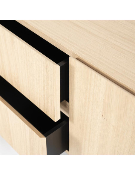 Grand meuble TV en chêne Thomas 210 cm