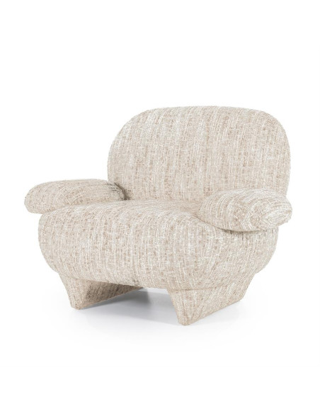 Fauteuil design en tissu chiné Barkley