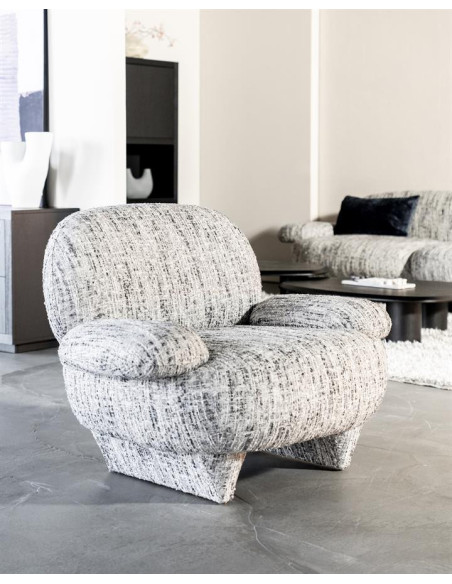 Fauteuil design en tissu chiné Barkley