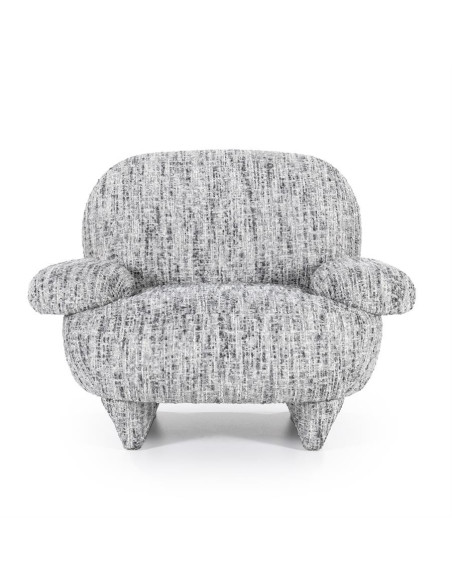 Fauteuil design en tissu chiné Barkley