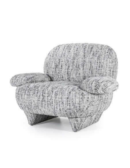 Fauteuil design en tissu chiné Barkley