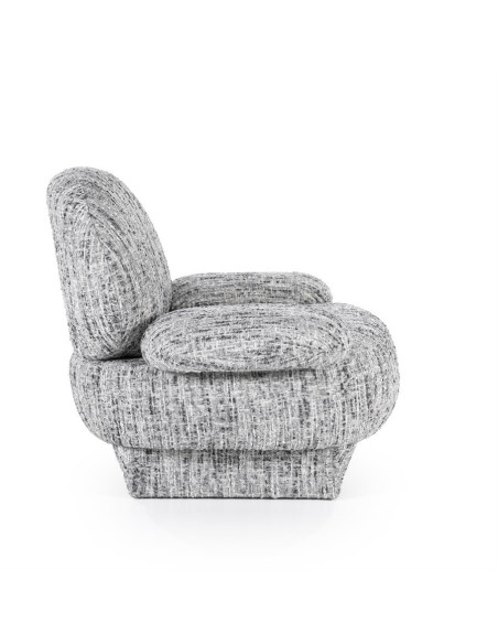 Fauteuil design en tissu chiné Barkley