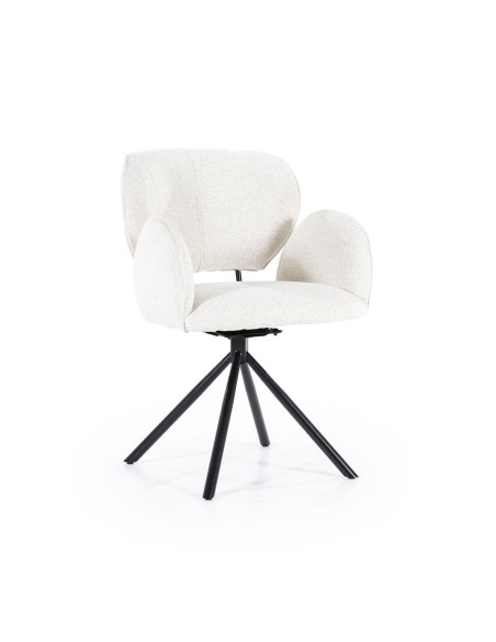 Fauteuil rotatif en tissu Rosalin