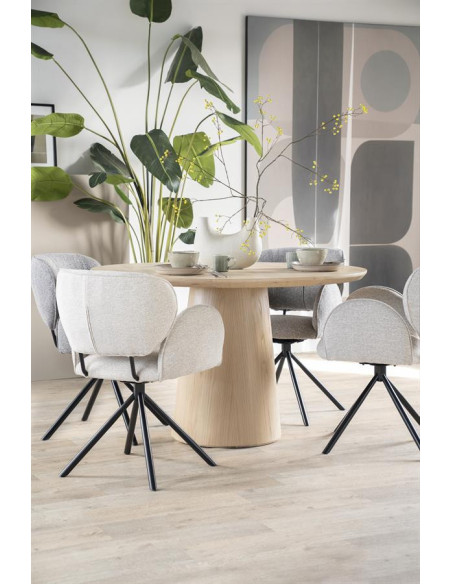 Fauteuil rotatif en tissu Rosalin