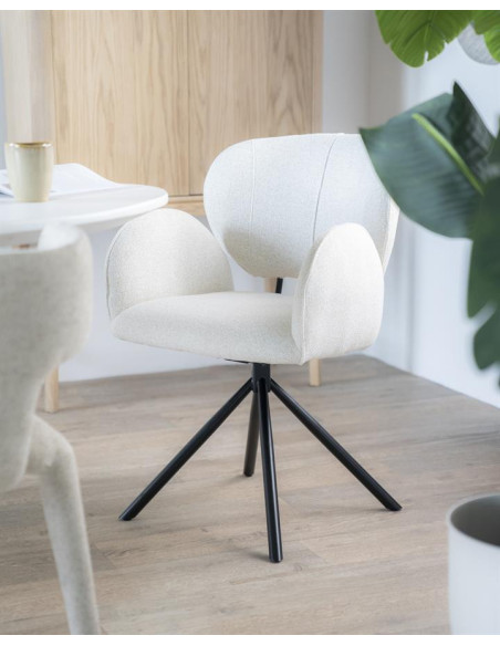 Fauteuil rotatif en tissu Rosalin