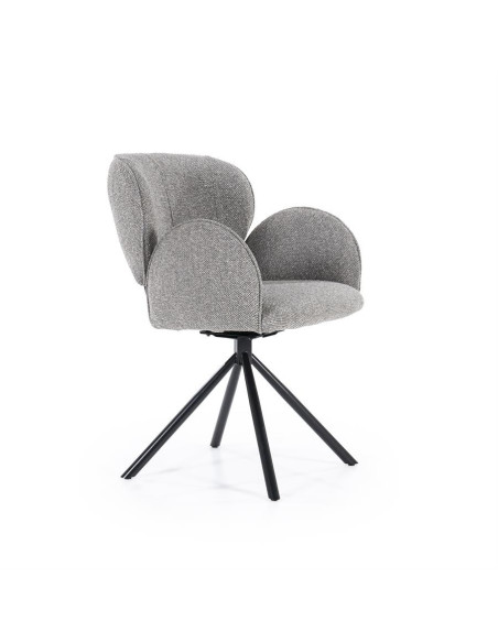 Fauteuil rotatif en tissu Rosalin