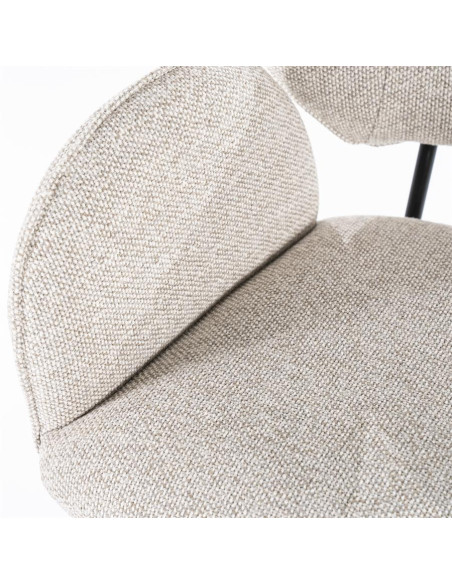 Fauteuil rotatif en tissu Rosalin
