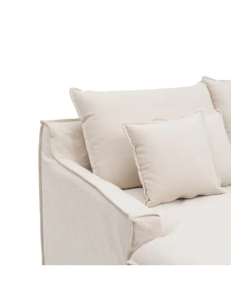 Canapé méridienne cosy en tissu déhoussable