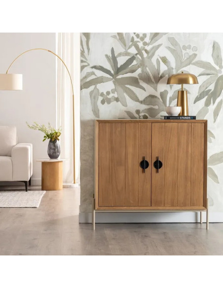 Armoire deux portes en bois et métal Aiko