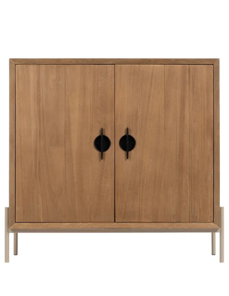 Armoire deux portes en bois et métal Aiko