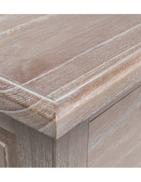 Grand buffet en bois massif avec tiroirs et portes vitrées