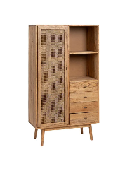 Armoire haute naturelle en mindi Ona