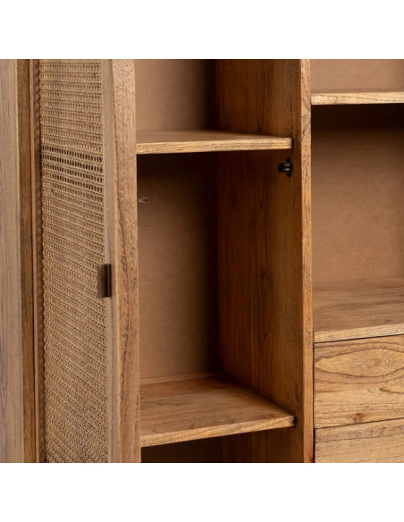 Armoire haute naturelle en mindi Ona