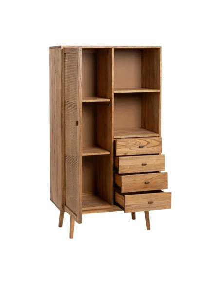 Armoire haute naturelle en mindi Ona
