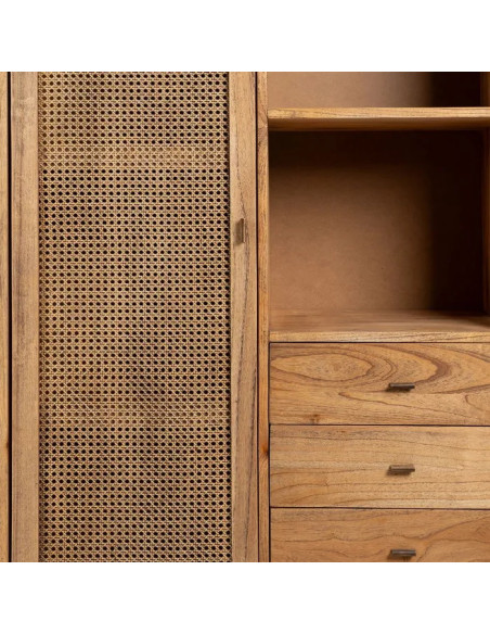 Armoire haute naturelle en mindi Ona