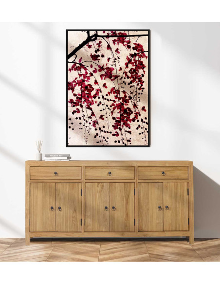 Bahut 6 portes et 3 tiroirs en teck massif