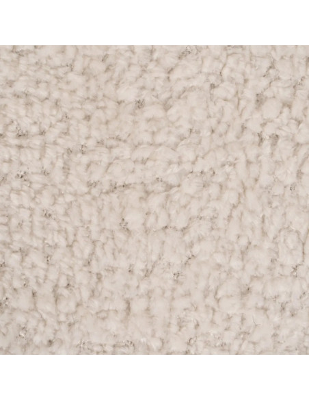 Fauteuil bas en bois clair assise tissu bouclette