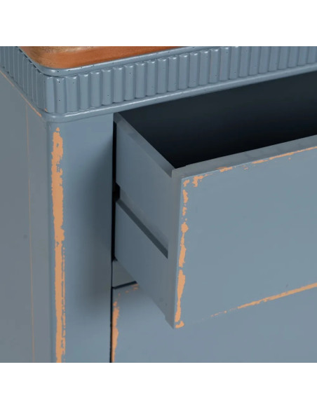 Commode bleue classique chic avec 4 tiroirs