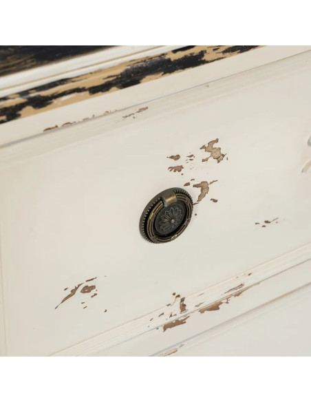 Commode Shabby chic à la patine cérusée