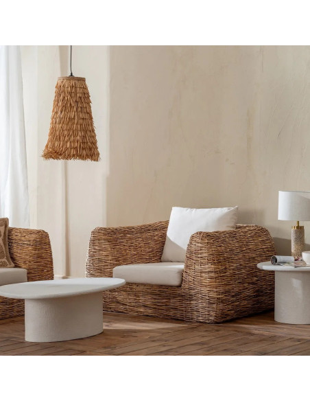 Fauteuil Lounge en rotin et coussins déhoussables