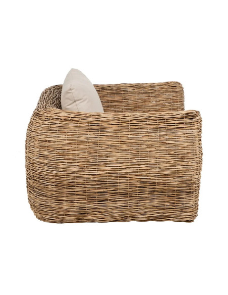Fauteuil Lounge en rotin et coussins déhoussables