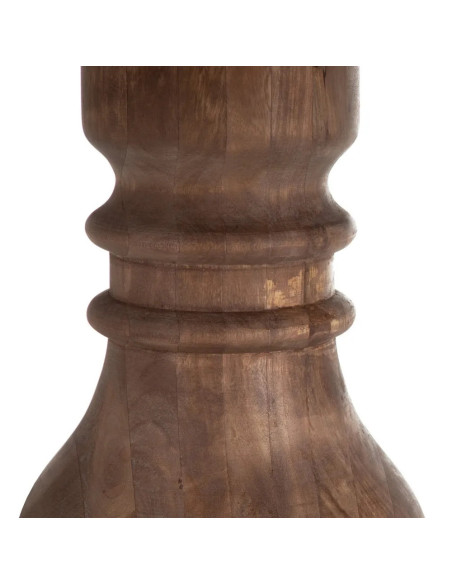 Table ronde en manguier avec pied tourné