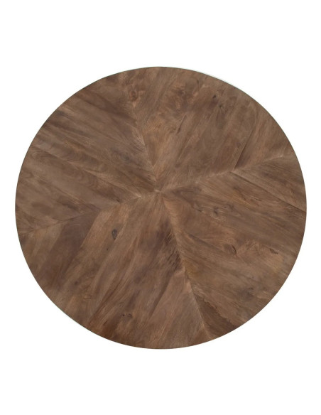 Table ronde en manguier avec pied tourné