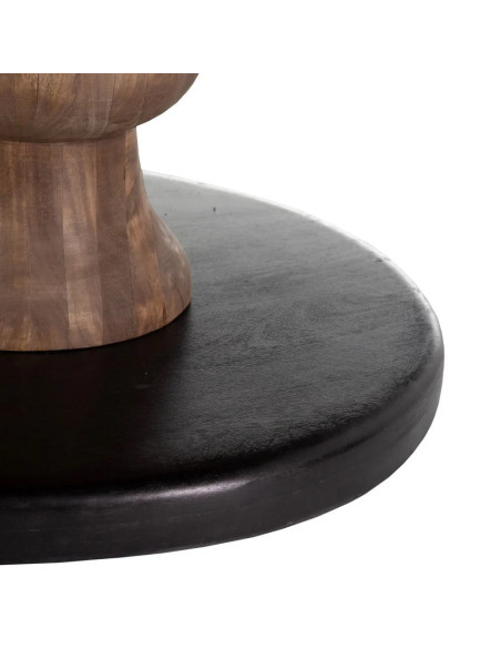 Table ronde en manguier avec pied tourné