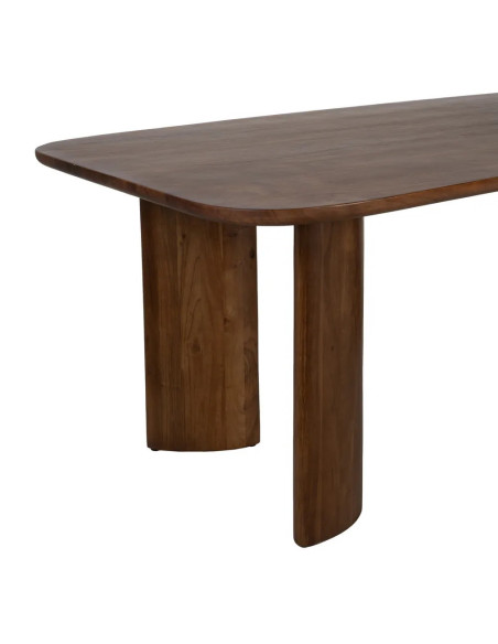 Table de salle à manger style organique en bois teinté