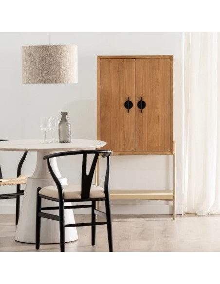 Armoire haute deux portes avec étagère Aiko