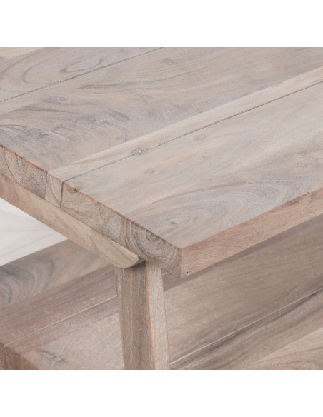 Table basse double plateau patine grisée