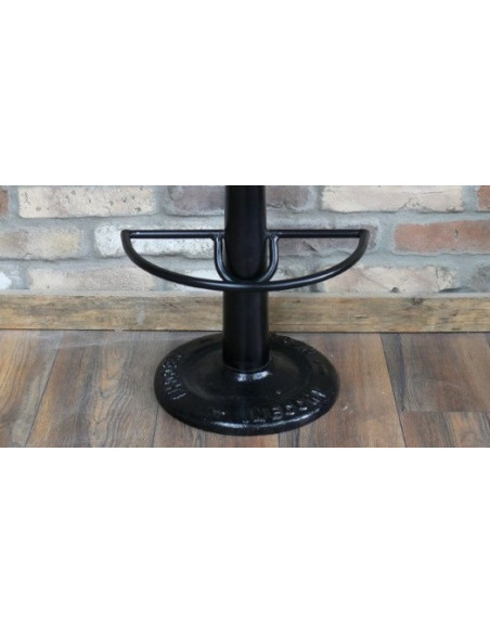 Tabouret de bar en fonte avec assise en bois massif