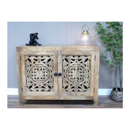 Buffet Sculpté Ajouré en Bois de...