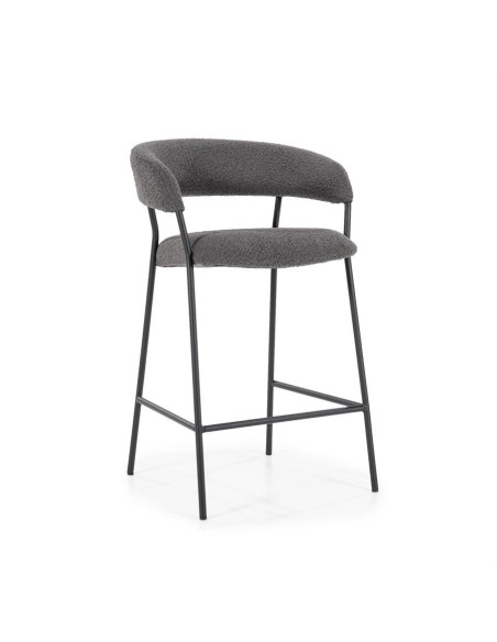 Tabouret de bar en tissu et métal Luka