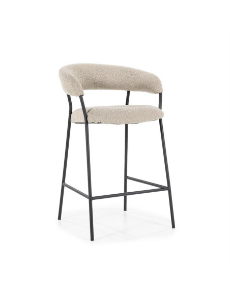 Tabouret de bar en tissu et métal Luka