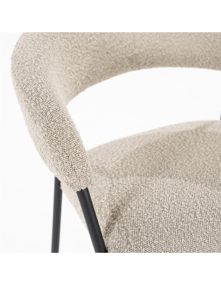 Tabouret de bar en tissu et métal Luka