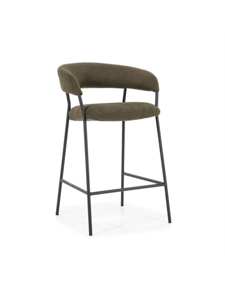 Tabouret de bar en tissu et métal Luka