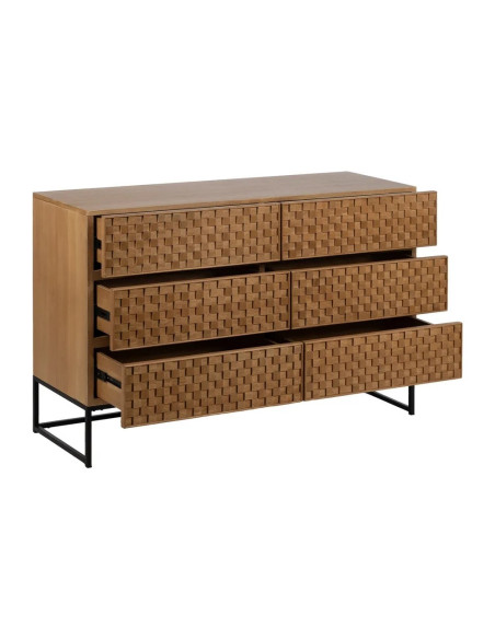 Commode 6 tiroirs aux façades de damier