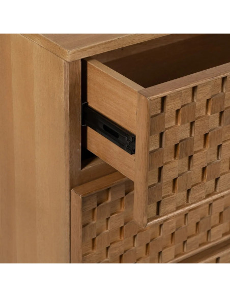 Commode 6 tiroirs aux façades de damier