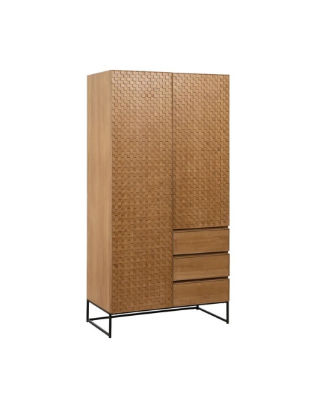 Armoire penderie damier avec 3 tiroirs