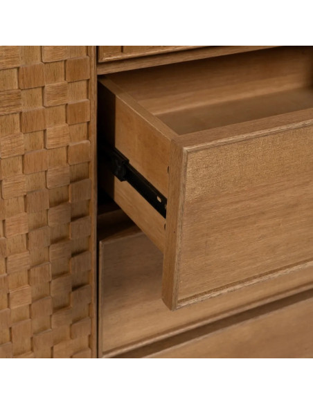 Armoire penderie damier avec 3 tiroirs