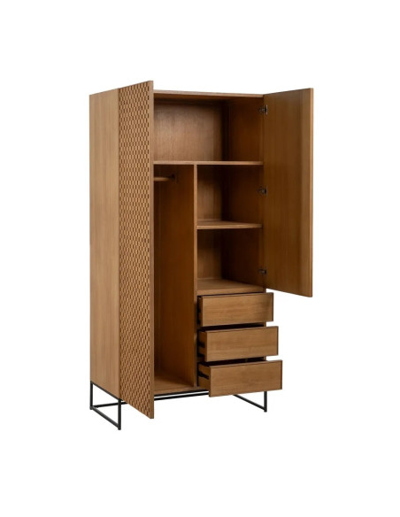 Armoire penderie damier avec 3 tiroirs